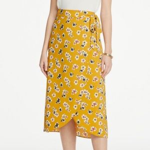NWOT Ann Taylor Floral Wrap Midi Skirt